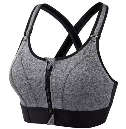 نیم تنه ورزشی زیپدار زنانه طوسی