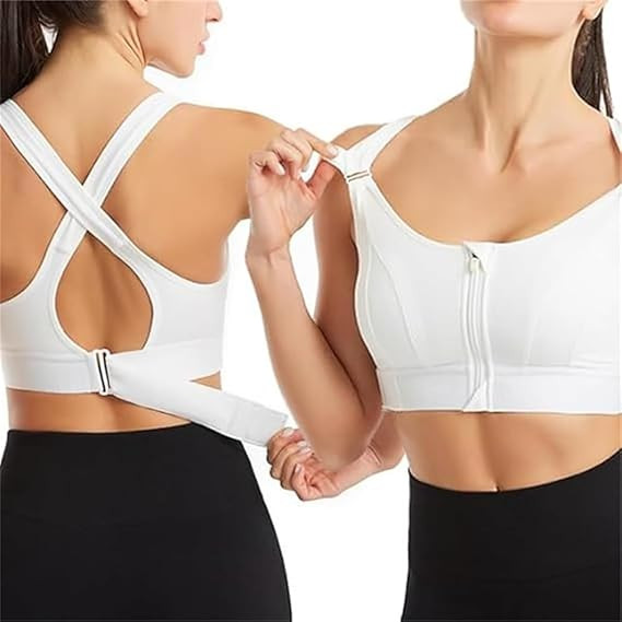 نیم تنه ورزشی زنانه زیپدار سفید