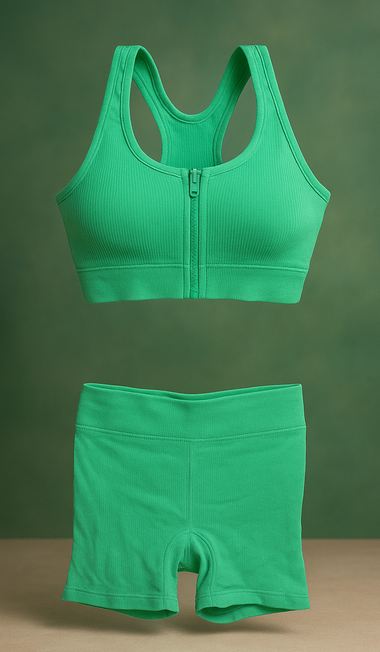 ست شلوارک و نیم‌تنه زنانه خارجی سبز روشن