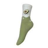 چند مدل جوراب فانتزی سبز و سفید با طرح آووکادو روی زمینه روشن