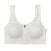 سوتین ورزشی زیپی زنانه با پارچه کشی و ضد تعریق در رنگهای مشکی، سفید و کرم