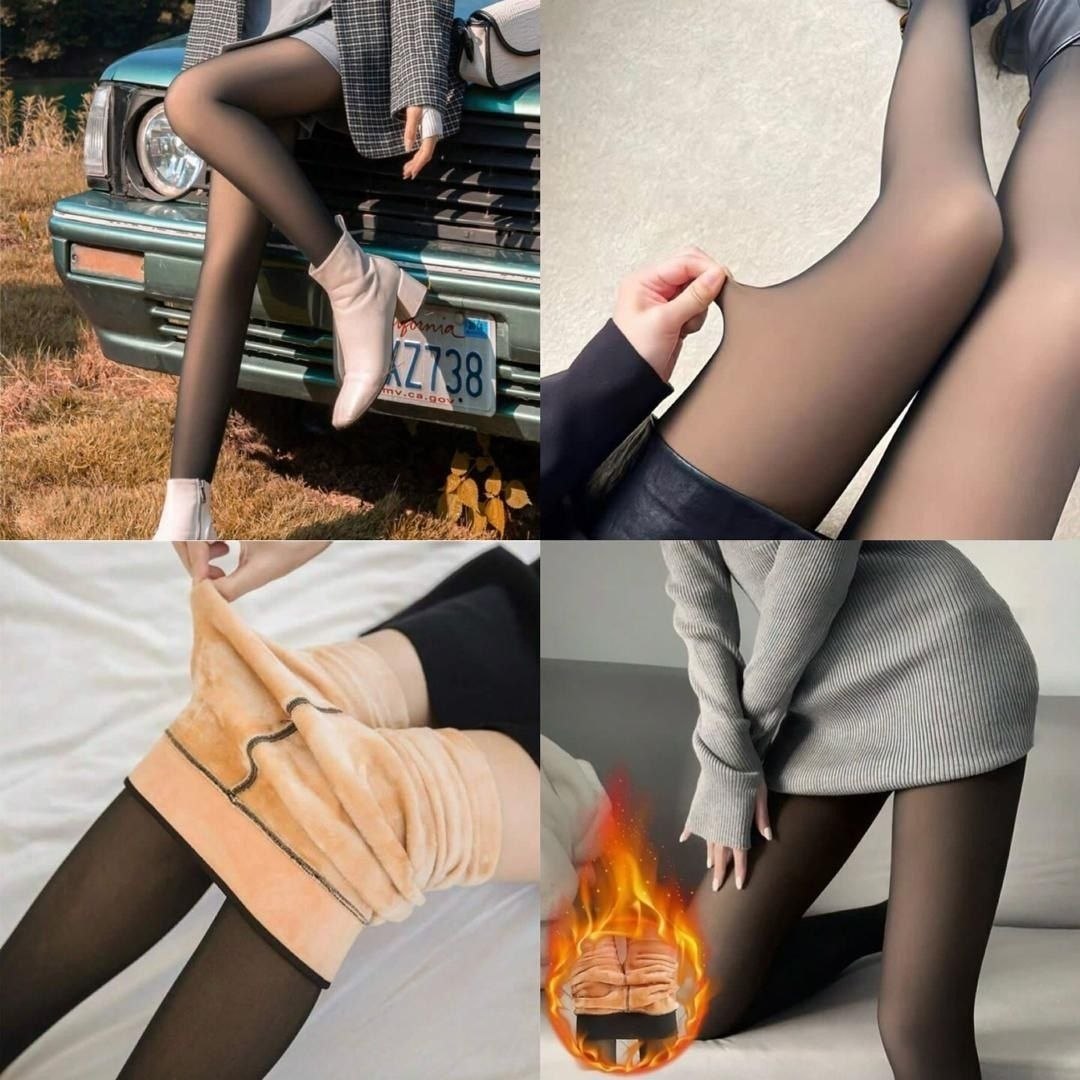 جوراب‌شلواری سه‌بعدی توکرکی زنانه با ظاهر طبیعی و گرم‌کن داخلی، مناسب فصل پاییز و زمستان