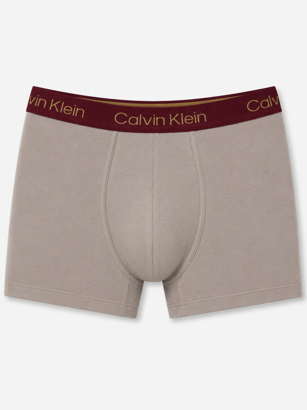 شورت مردانه Calvin Klein مدل Boxer Brief نخی رنگ کرم با کش پهن لوگودار