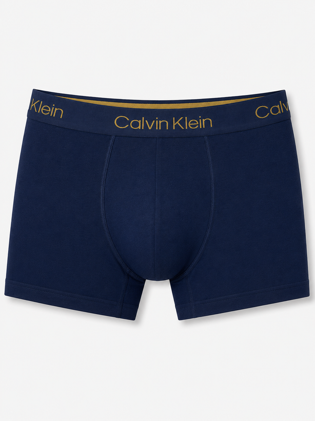 شورت مردانه Calvin Klein مدل Boxer Brief نخی رنگ سرمهای با کش پهن لوگودار