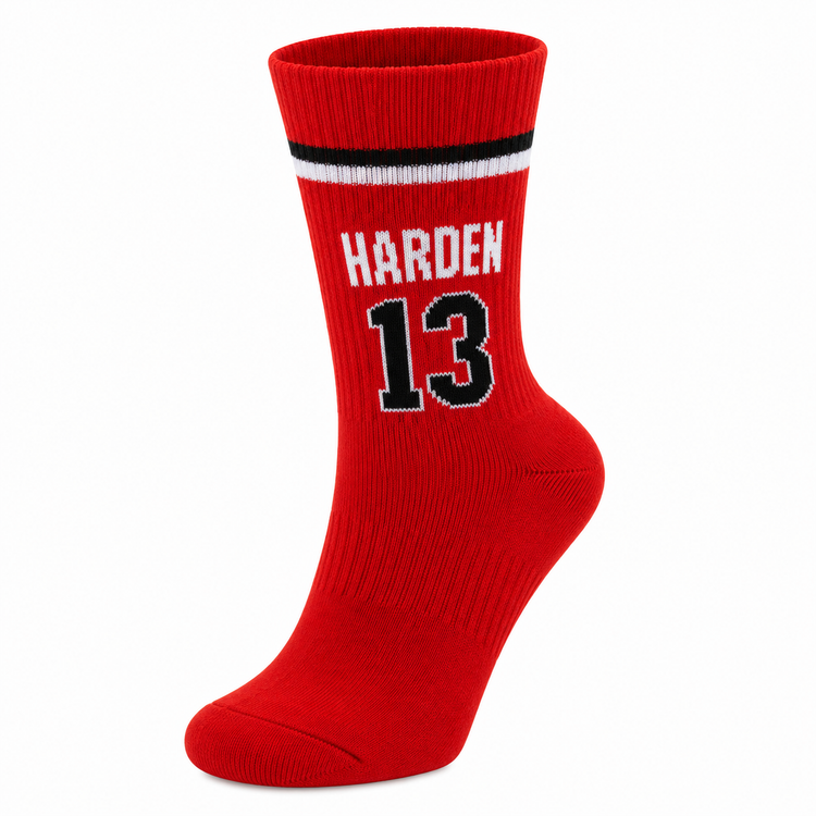 جوراب ساقدار اسپرت طرح Harden 13 قرمز با طراحی الهامگرفته از NBA